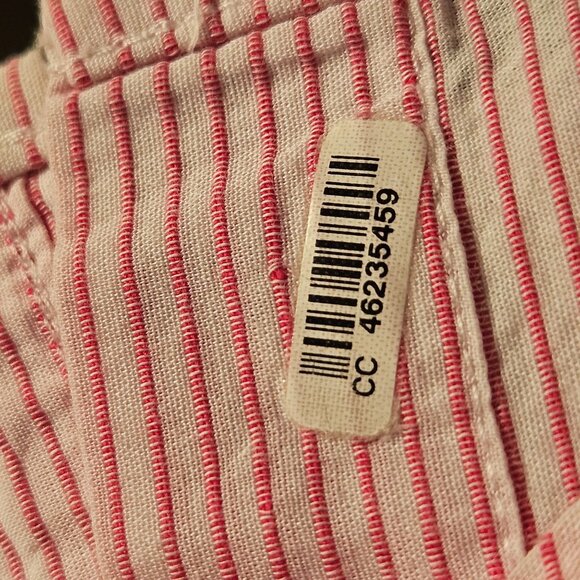 Banana Republic Womans Pink & White Striped Button-Up Shirt Medium - Picture 10 of 12